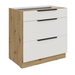 80 D 3S BB  - ARIA CRYSTAL WHITE / Dąb artisan